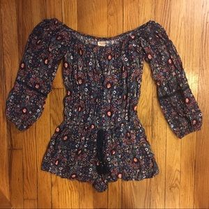 Mossimo Off the Shoulder Floral Romper- XS